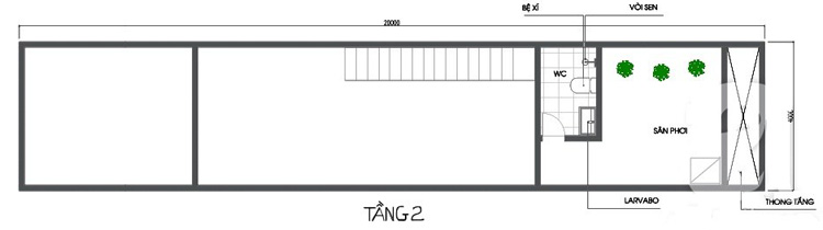 bản vẽ nhà 2 tầng 4x20