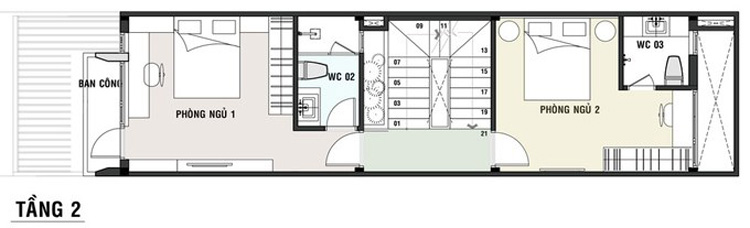 bản vẽ cad nhà 3 tầng 4x16