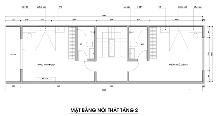 Bản vẽ nhà phố 3 tầng 4x16m phong cách Scandinavian