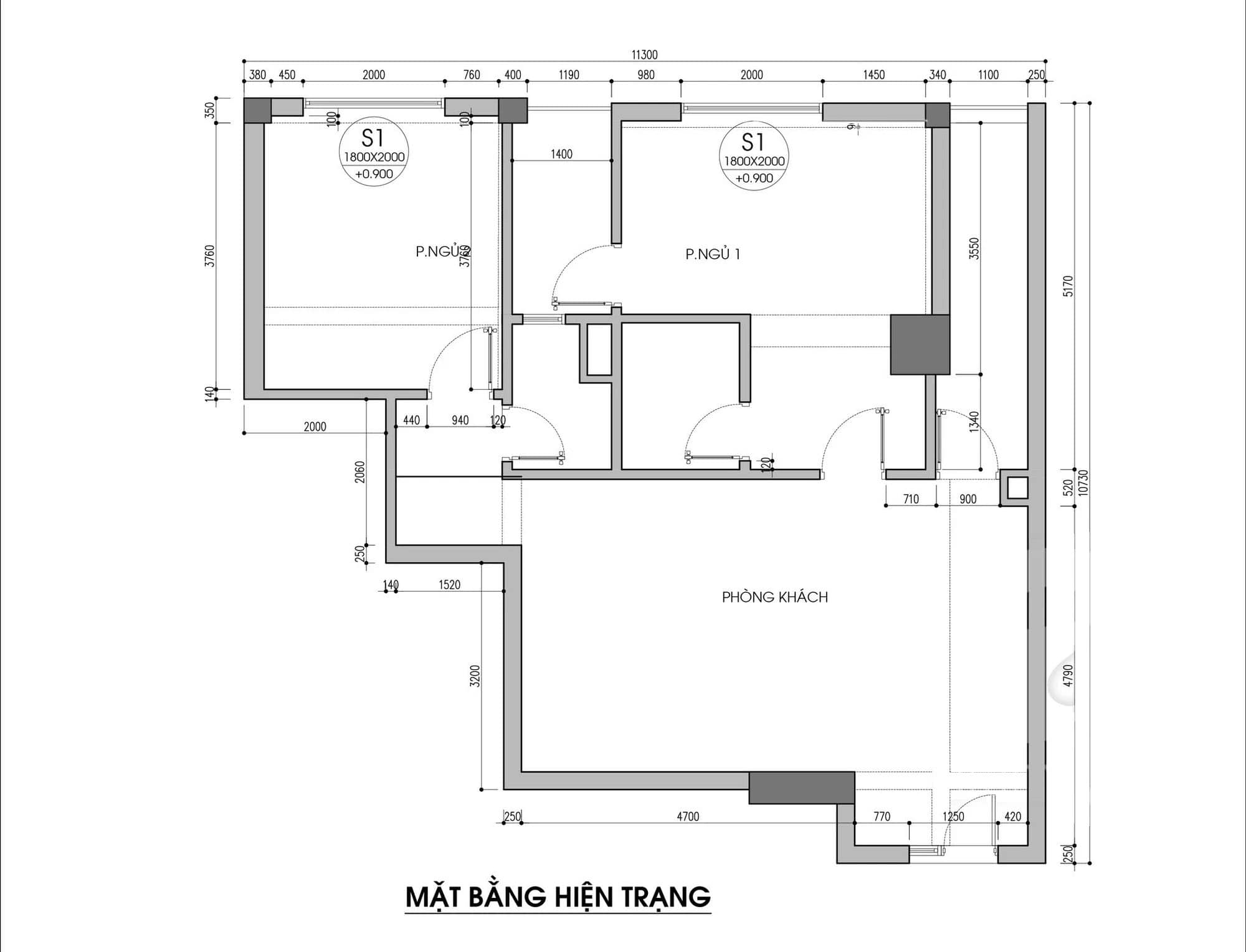 Cải tạo căn hộ 80m2 2 phòng ngủ