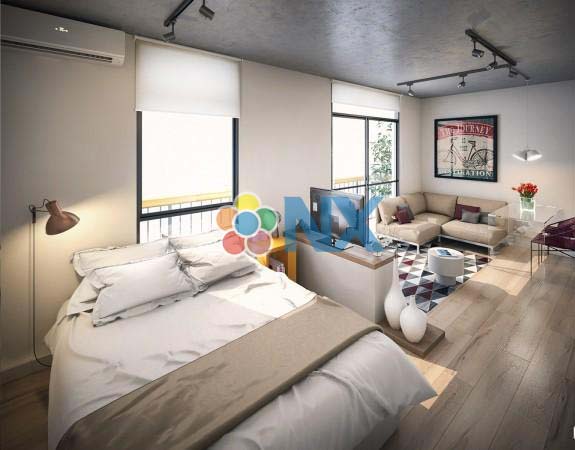 Mẫu căn hộ studio nhỏ với thiết kế đẹp và đơn giản