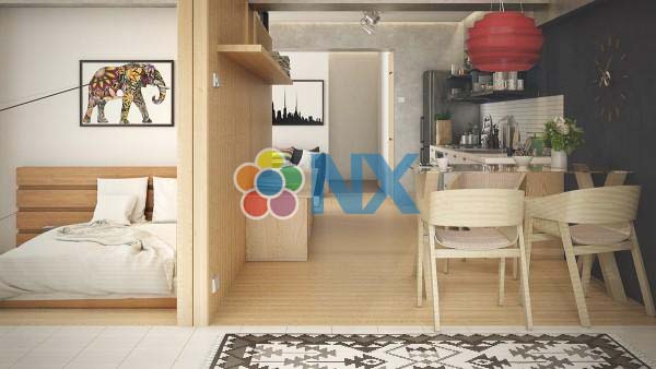 Mẫu căn hộ studio nhỏ với thiết kế đẹp và đơn giản