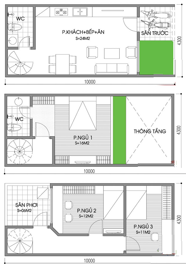 Mẫu nhà ống có gác lửng