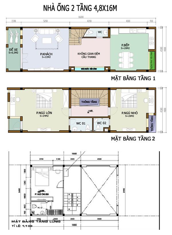 Mẫu nhà ống có gác lửng