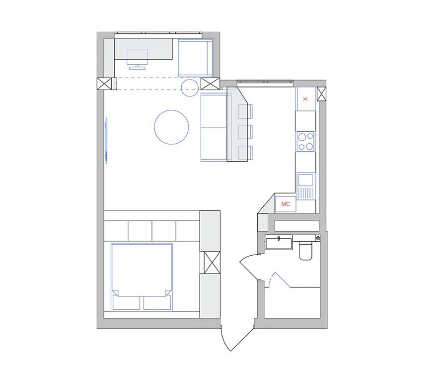 Thiết kế nội thất căn hộ chung cư 50m2