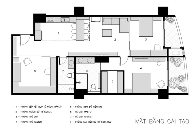 Cải tạo căn hộ chung cư 140m2