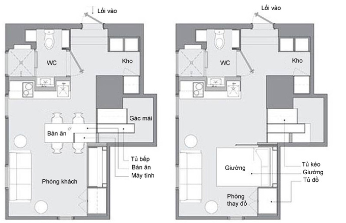 Căn hộ 20 m2 thiết kế đẹp