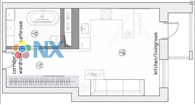 Căn hộ 32m2 nhỏ xinh cho nàng độc thân