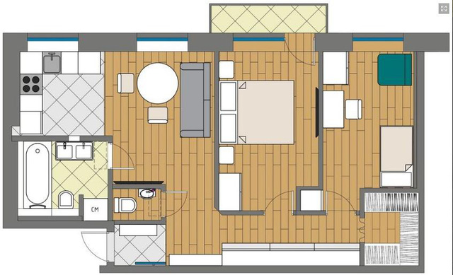 Nội thất chung cư 52m2