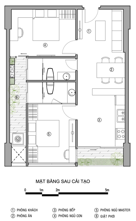 Sửa căn hộ chung cư 65m2