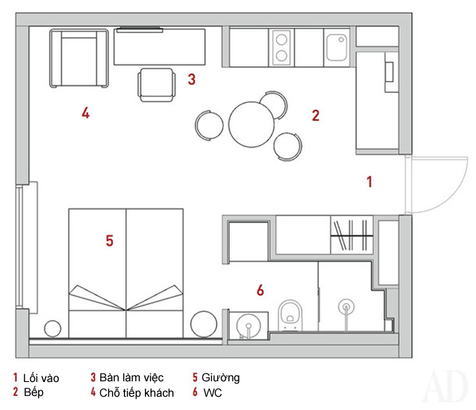 Sửa chữa căn hộ 28m2 Thiết kế nội thất căn hộ 28m2