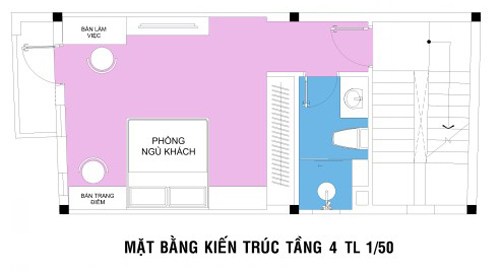 thiết kế nhà 4 tầng 4x10