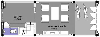 Thiết kế nhà mặt tiền 3.8m