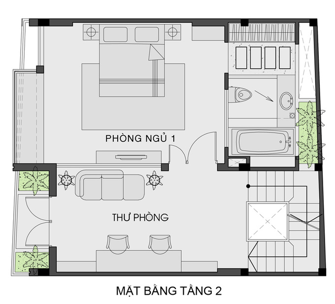 thiết kế nhà phố 50m2 đẹp