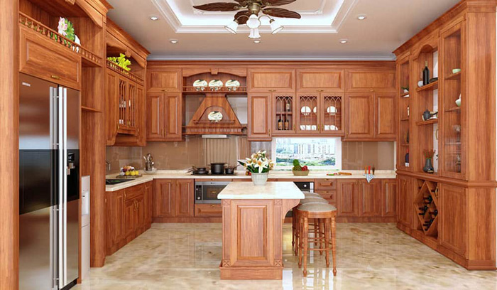 Tủ bếp acrylic TBAC283 sang trọng, tinh tế, giá rẻ nhất Hà Nội
