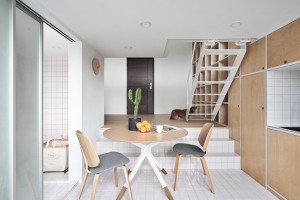 Thiết kế căn hộ chung cư đẹp kết hợp gỗ với gạch men