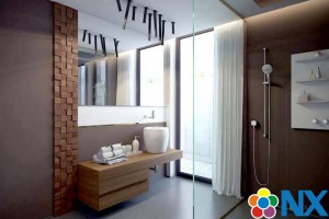 Thiết kế nội thất phòng ngủ kết hợp phòng tắm rộng rãi